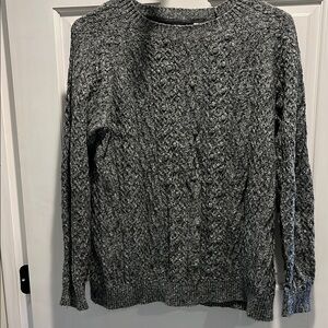 Gray marled Cable Knit Sweater